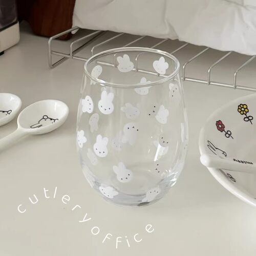 简约可爱米菲兔大容量玻璃杯