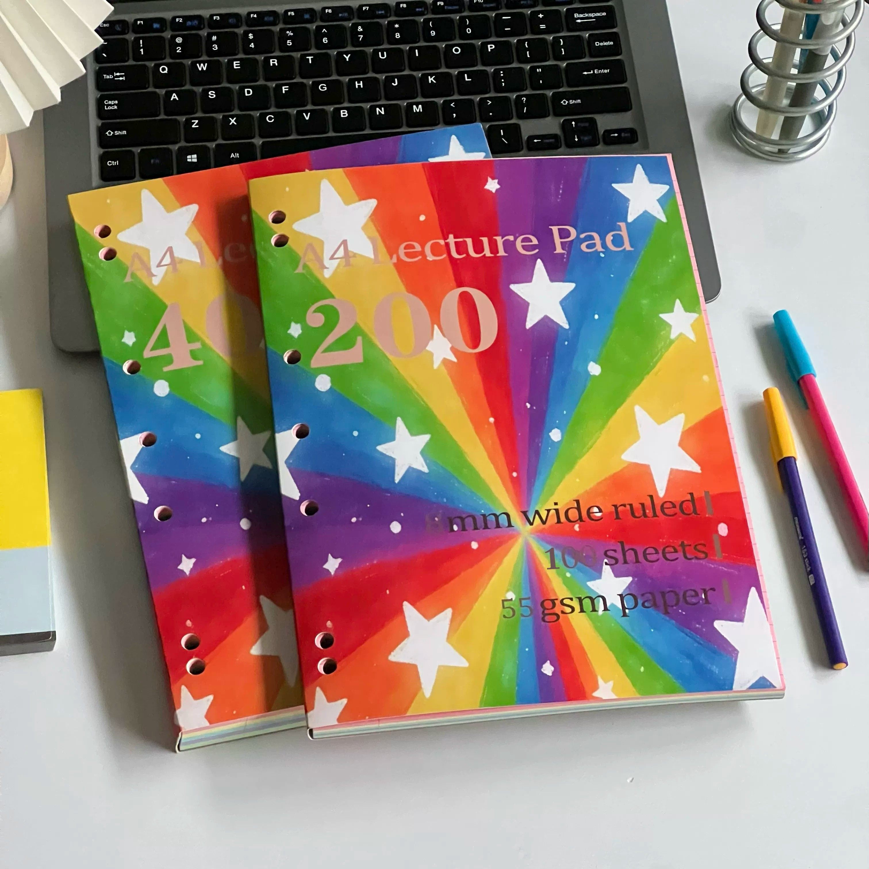 彩虹星星A4讲稿垫彩色笔记本学生办公记事本横线页考研高考错题集,文具电教/文化用品/商务用品,手帐/日程本/计划本,淘宝优惠券,粉丝福利购,淘宝优惠卷