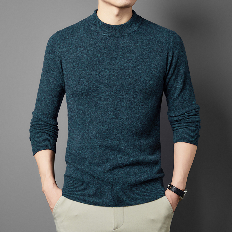 高质量100纯羊毛衫男冬季新款套头加厚男女年针织打底毛衣羊绒衫
