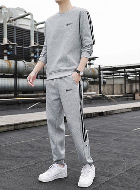 耐克顿秋冬季纯棉休闲运动套装男