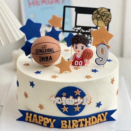 软胶篮球男孩摆件灌篮高手蛋糕装饰插件配件加油少年足球篮球框