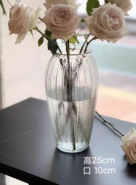 代发包邮玻璃花瓶轻奢高级感摆件客厅现代简约透明养花鲜花插花瓶