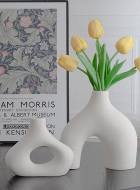 陶瓷花瓶套装花瓶陶瓷白色陶瓷花瓶摆件简约插花器家居陶瓷花瓶