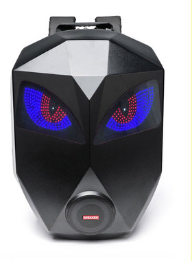 LED灯发光显示屏幕机车眼睛包电子骑士行双肩背包摩托全头盔硬壳