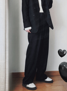 黑色休闲西裤 宽松直筒九分裤 橡果INDExACORN 不出错的高级感
