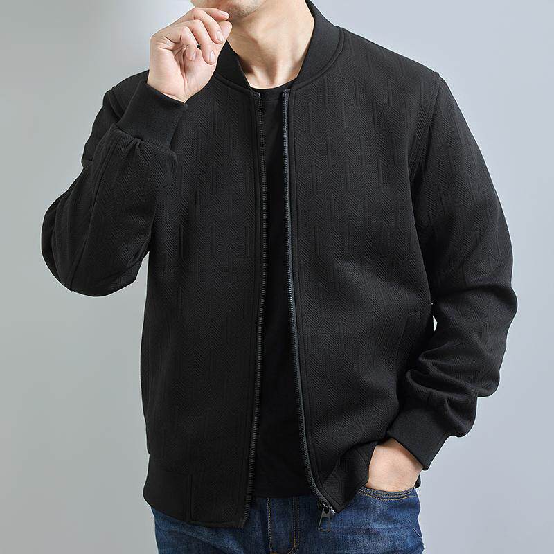 加肥加大码2025中年男士外套翻领春秋新款宽松上衣休闲呢子夹克