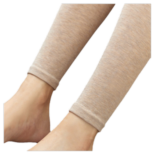 打底裤女春秋燕麦色内外穿九分棉裤袜高腰显瘦不连脚秋裤薄绒中厚