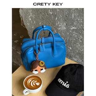 小众设计头层牛皮手提波士顿包女双隔层吐司包单肩斜挎包 2026新款