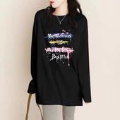 2025新款 中长纯白t 春秋内搭上衣春装 长袖 T恤女宽松白色洋气打底衫