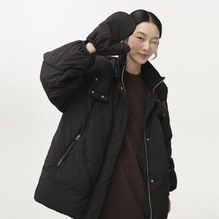 【商场同款】MOVEUP幻走2024冬季新款可拆卸帽子中长款羽绒服女