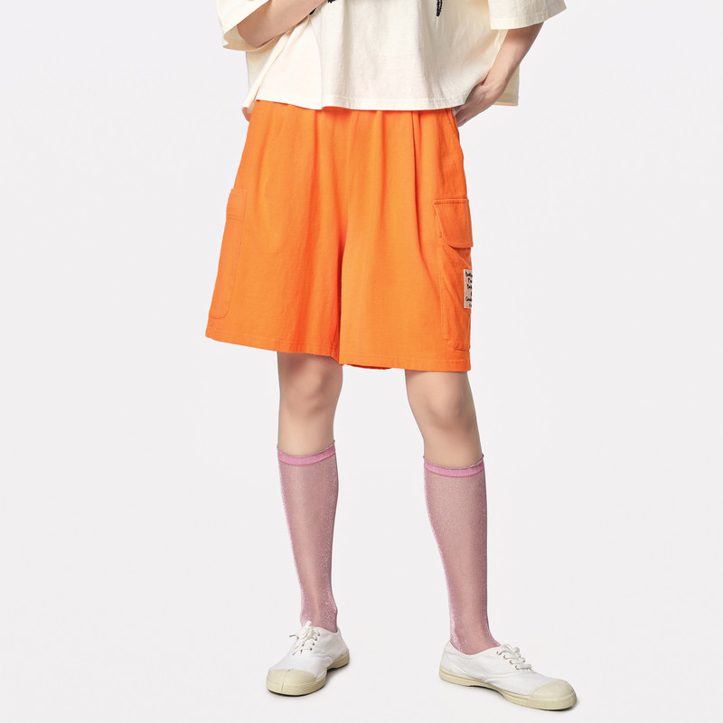 【商场同款】MOVEUP幻走2024夏季新款口袋绣花设计纯棉休闲短裤女
