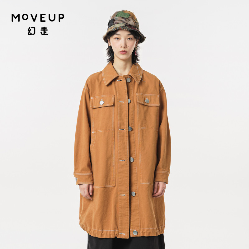 Moveup设计师长款纯棉冬季绣花