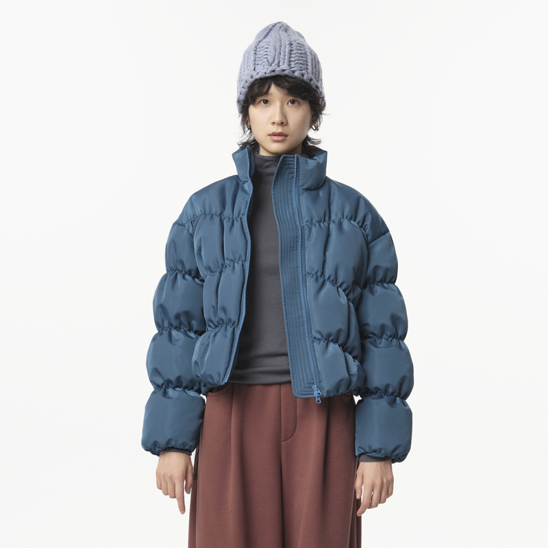 MOVEUP幻走2024冬季新款.FUN系列立领口袋抽绳设计师短款羽绒服女