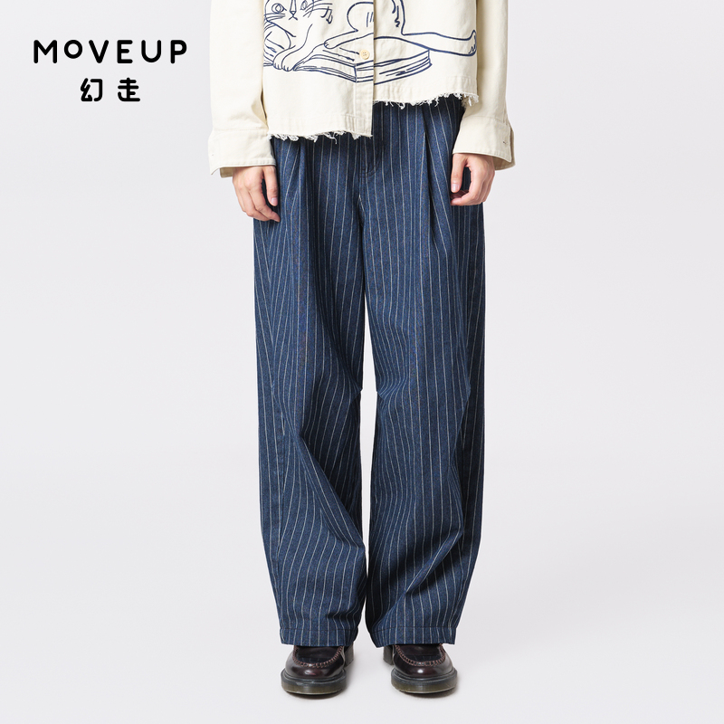 直筒裤Moveup绣花幻走