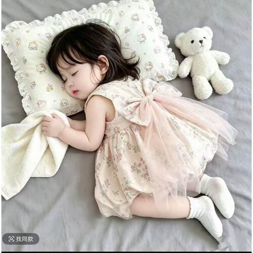 2026夏季新款童装女宝宝婴儿儿童时尚碎花大蝴蝶结背心裙连衣裙潮