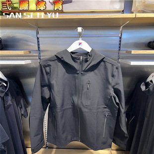 FILA斐乐2025冬新款 高端商务加绒保暖连帽梭织外套F11M442708 男装