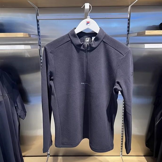 FILA斐乐2025冬季新款男士运动休闲半拉链长袖T恤衫A61M541203,运动服/休闲服装,运动T恤,淘宝优惠券,粉丝福利购,淘宝优惠卷