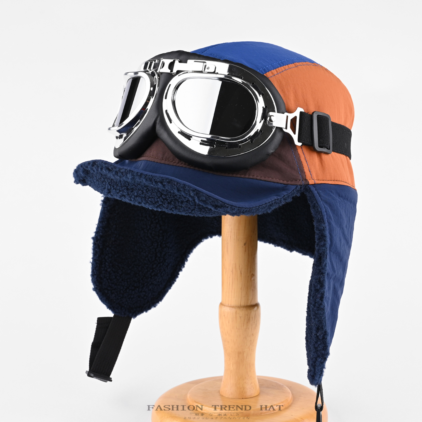 韩版拼色飞行员雷锋帽男女秋冬季加厚保暖护耳鸭舌机车帽子防寒帽