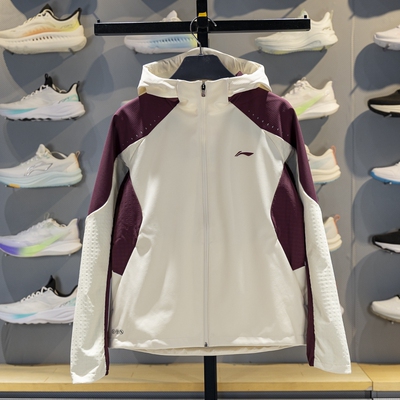 李宁女子连帽反光防泼水软壳外套