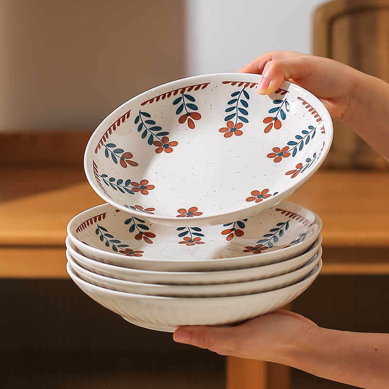川岛屋日式陶瓷盘子菜盘家用2024新款深盘碟餐盘高级感釉下彩餐具-封面