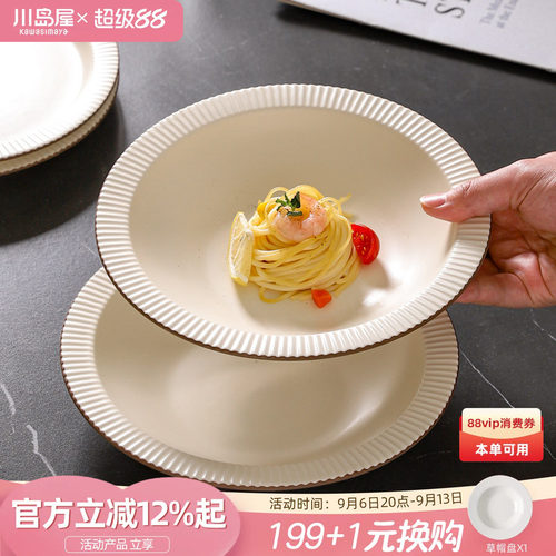 川岛屋餐盘高级感家用漂亮草帽盘