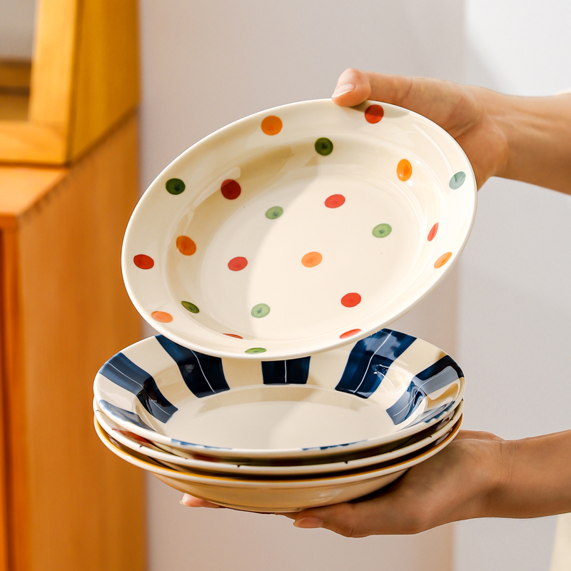 川岛屋釉下彩菜盘子高颜值餐具