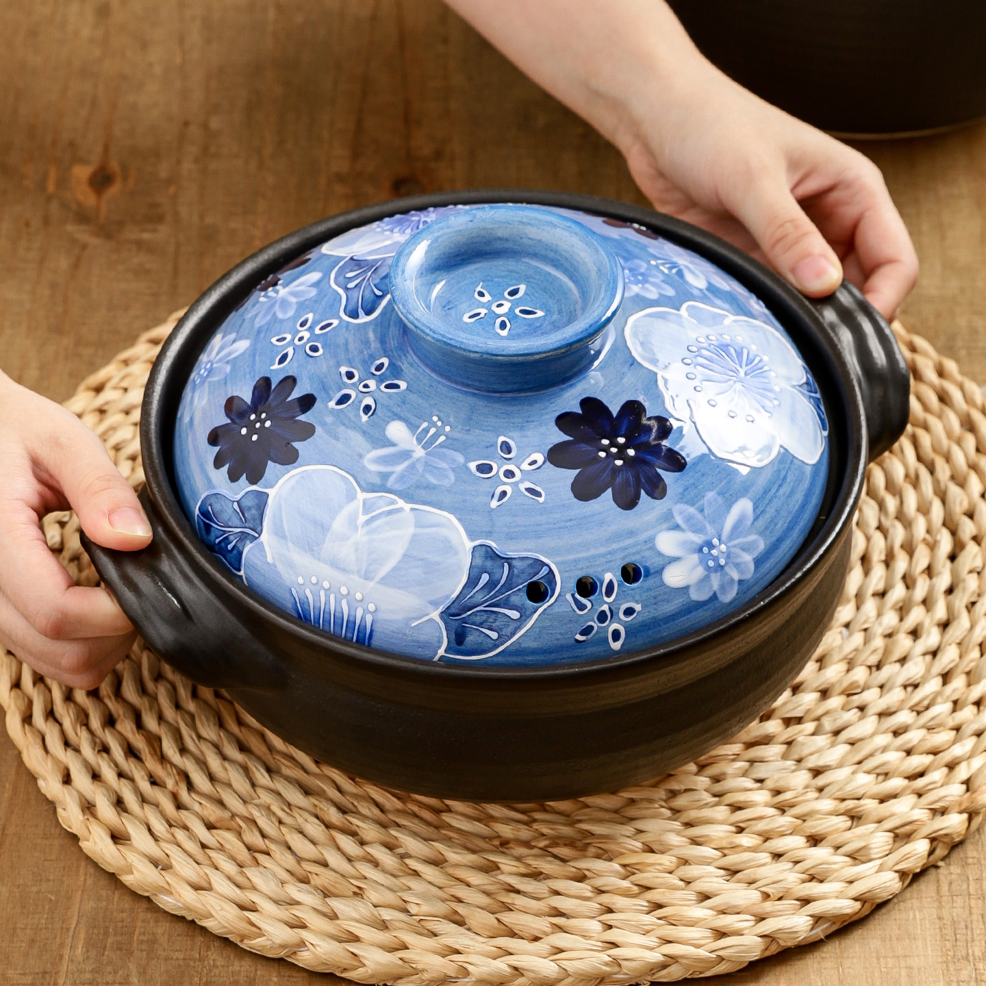 川岛屋日式砂锅煲家用耐高温干烧不裂燃气灶专用煲汤沙锅土锅石锅