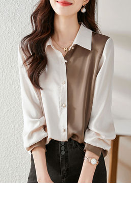 2025女装新款雪纺衫衬衫女大复古港味休闲上衣宽松女士长袖衬衣女