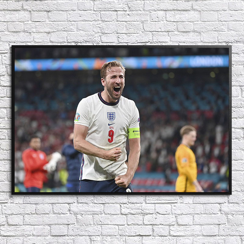 哈里凯恩harry kane英格兰国家队足球球星海报高端相框装饰挂贴画