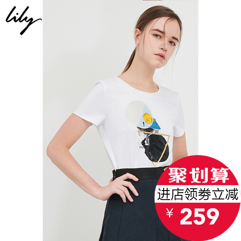 Lily¹Ù·½ÕýÆ·ÀöÀöÅ®×°2018TÐôͨÇÚ¶ÌÐäÔ²ÁìÃÞֱͲ 118250A8335