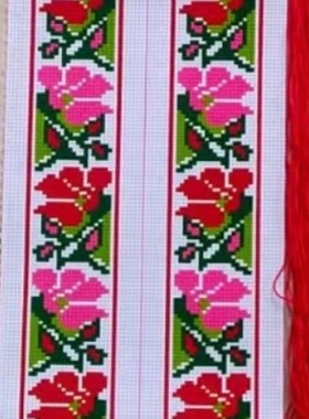 18号印花十字绣自己绣单条尺寸5*85cm一对两条装三股线绣配有针线