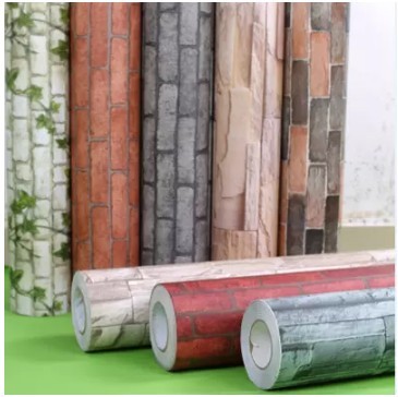 特价pvc墙纸自粘砖纹卧室温馨