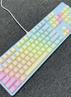 oem通用键帽十字浸染主题蓝粉色