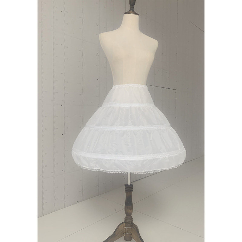儿童蓬蓬裙衬裙50厘米女童礼服公主裙子婚纱裙撑白色三钢圈配饰