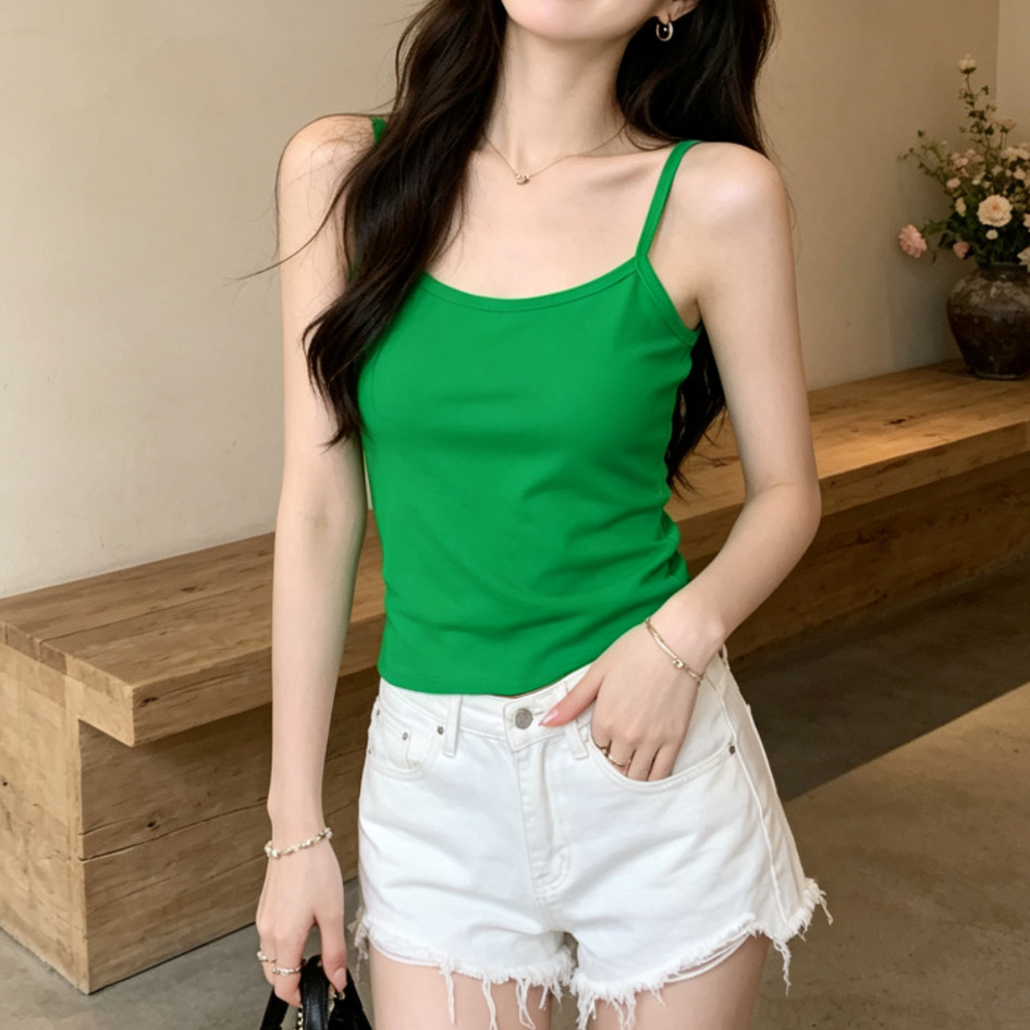 吊带背心女修身显瘦夏季大码百搭上衣外穿打底内搭紧身纯棉吊带衫