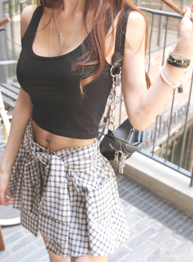 短款吊带背心女夏季外穿95棉无袖t恤修身显瘦打底衫紧身高腰上衣