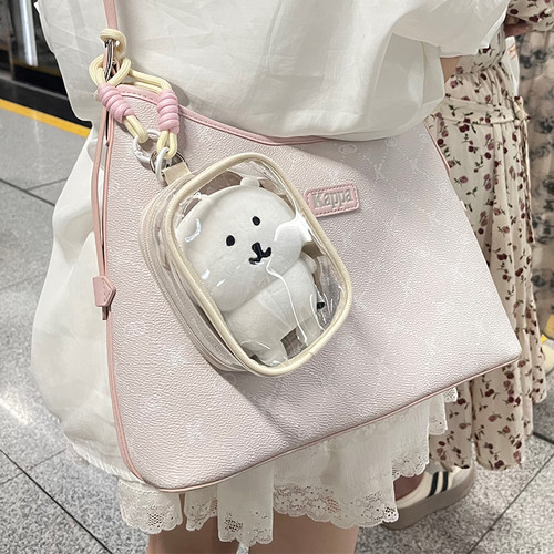 谷谷13cm自嘲熊挂件保护套棉花娃娃透明痛包chiikawa外出遛娃包