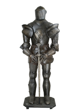 欧洲中世纪风武士雕塑像复古装饰