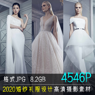 2020婚纱礼服时装周T台模特走秀图 春夏时尚服装设计高清图片素材