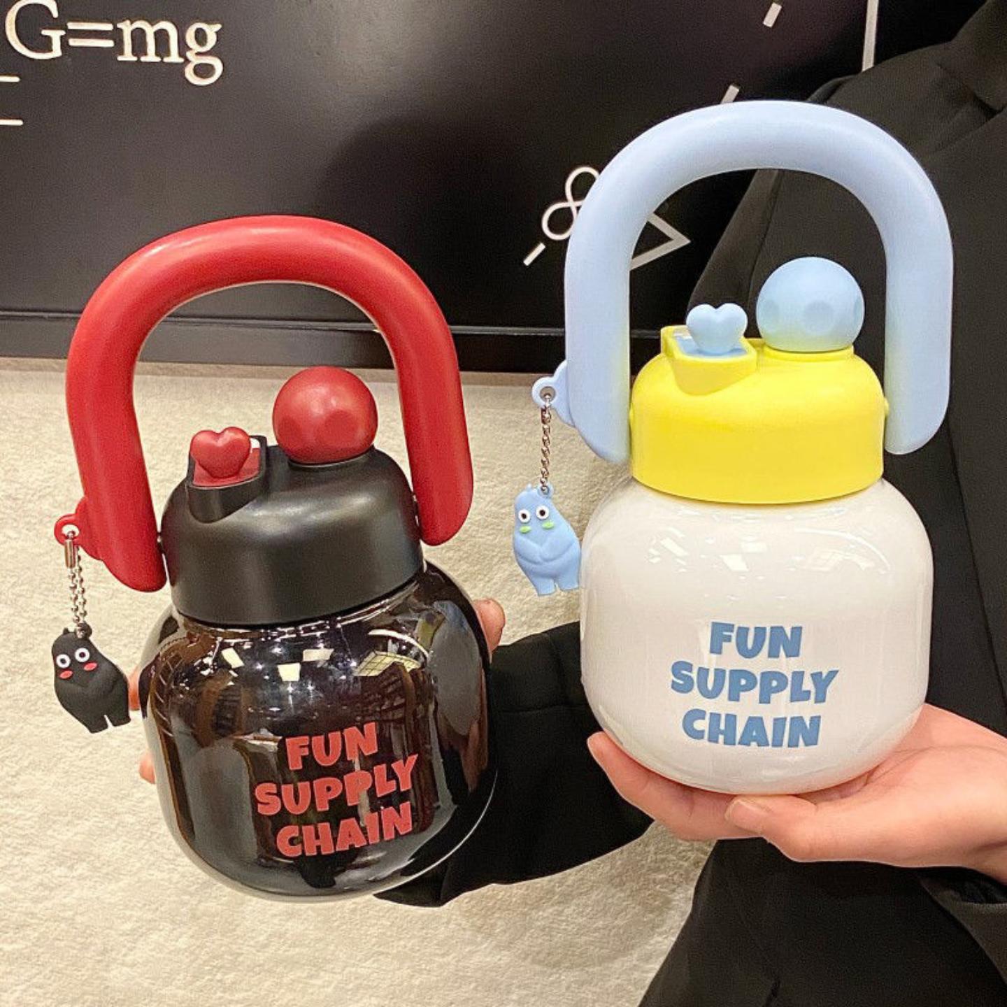 新款大容量双饮儿童保温杯