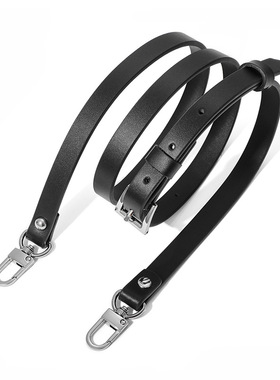 适用Lv黑色平纹公文包牛皮背带单肩斜挎调节包带肩带1.5cm宽黑扣