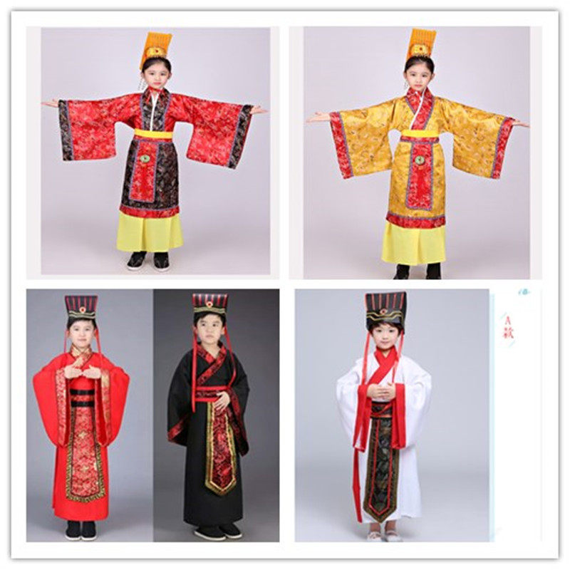 晏子少儿皇帝话剧演出古装汉服图片