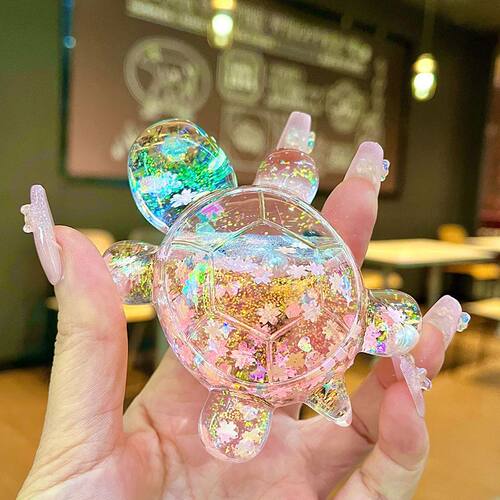 流沙爆闪乌龟大号对对碰玩具女孩摆件盲袋巨无霸液体9*6*3cm