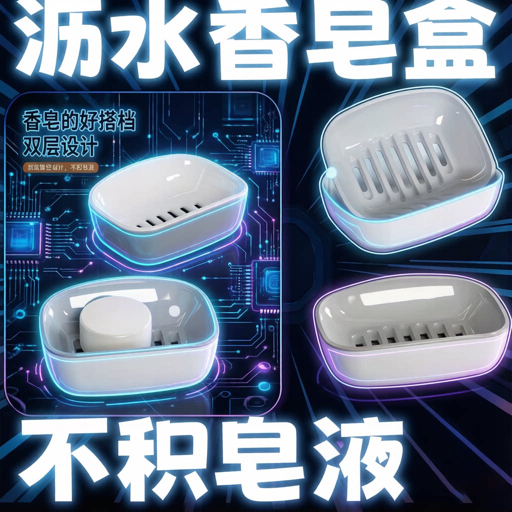 家用款双层沥水肥皂盒卫生间大号香皂收纳置物实用皂盒双层肥皂盒