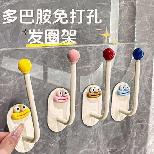 发圈发箍粘钩卫生间收纳架发夹皮筋头绳挂钩首饰品发绳收纳架塑料