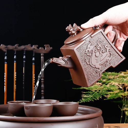 宜兴紫砂壶大容量过滤陶瓷茶杯