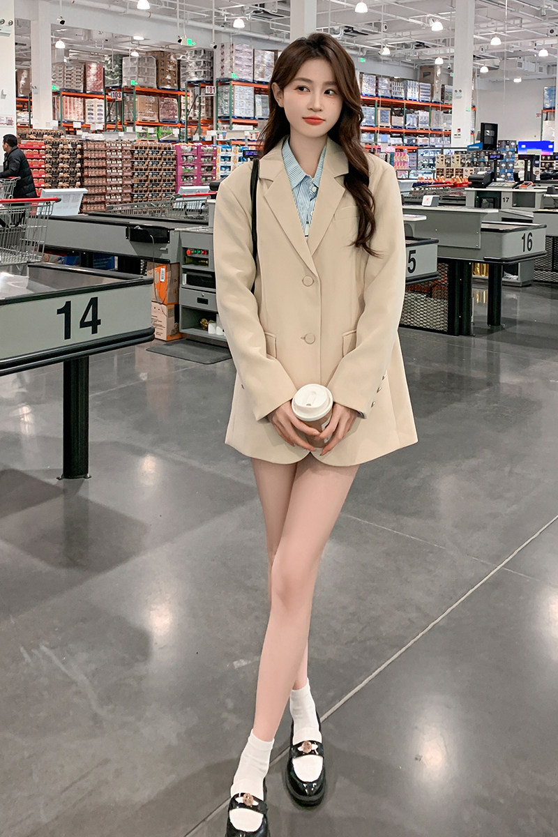 有货，通勤金属扣西装外套2C3555-6062-P130-K218,女装短外套,2C355
