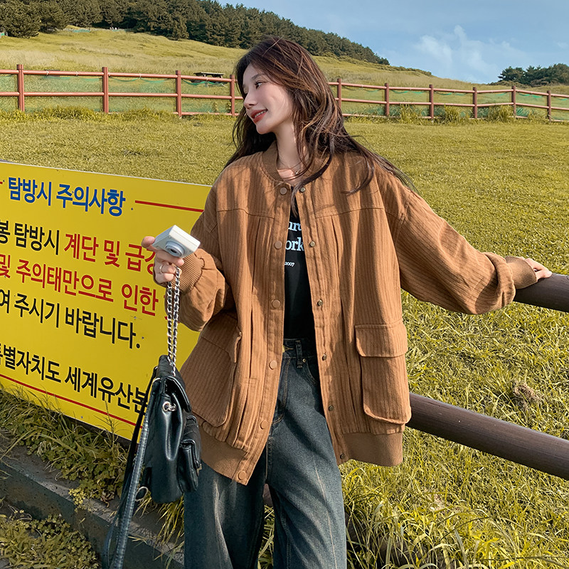 有货，春款磨毛工艺学院风棒球服外套2C355-9002-P155-K248,女装短外套,2C355