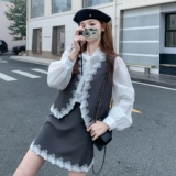 好买早春学院风裙子衬衫三件套2C355-9101-P195-K318，女装套装/套裙，2C355