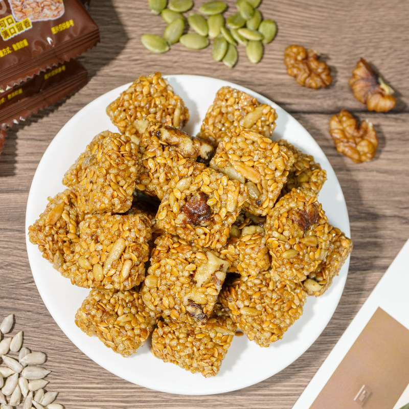 新亚麻籽核桃酥芝麻坚果花生酥传统糕点心核桃仁零食小吃休闲食品
